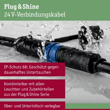 Paulmann 93994 Plug&Shine Connector IP68 1m Schwarz