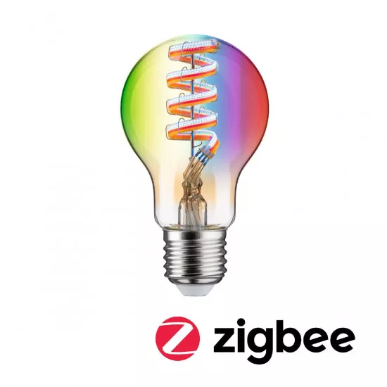 Paulmann 29156 Filament 230V Smart Home Zigbee 3.0 LED Birne E27 470lm 6,3W RGBW+ dimmbar Gold
