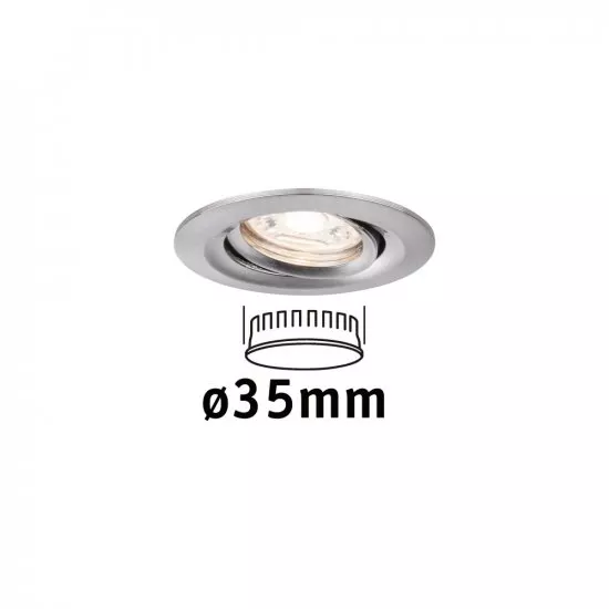 Paulmann 94294 LED Einbauleuchte Nova mini schwenkbar 1x4W 2700K Eisen gebürstet 230V