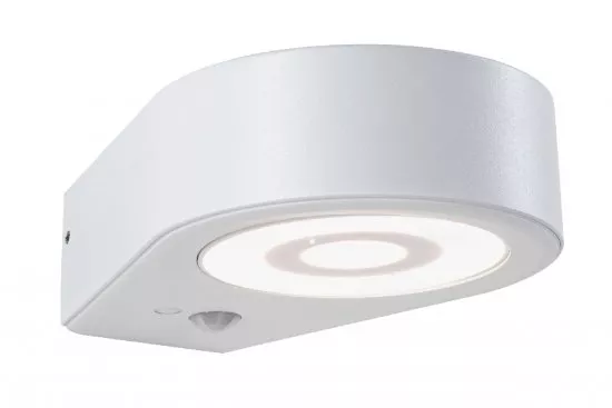 Paulmann 94867 LED Außenwandleuchte Silma Bewegungsmelder IP44 65x186mm 3000K 5,5 / 1x0,7W 600lm 230V Weiß Aluminium