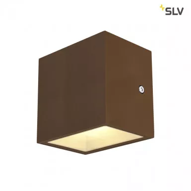SLV Sitra Cube LED Outdoor Wandaufbauleuchte rost farbend IP44 3000K