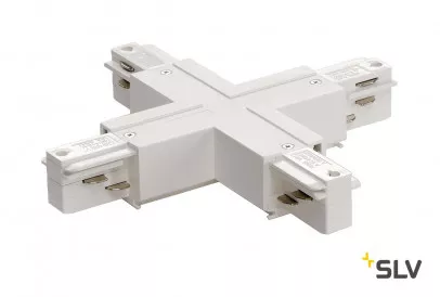 SLV X-Verbinder für Eutrac Hochvolt 3Phasen-Aufbauschiene mit Einspeisemöglichkeit 2 Stromkreise weiß