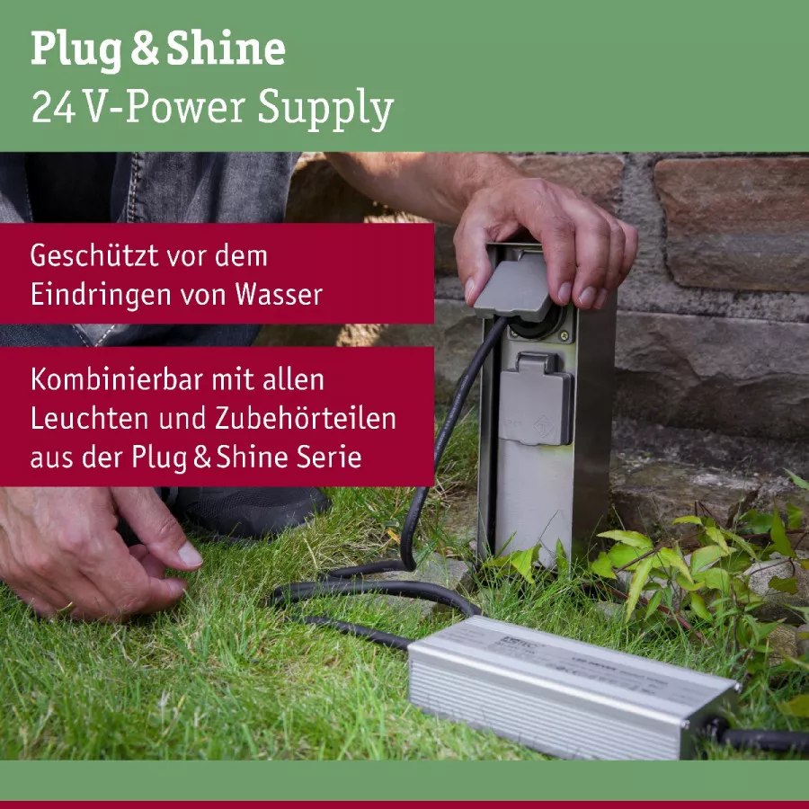 Paulmann 98850 Plug&Shine Power Supply IP67 150W 24V DC Silber