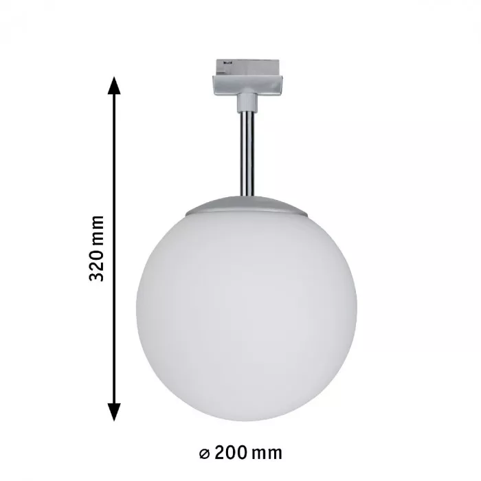 Paulmann 97602 URail Spot Ceiling Globe Small Chrom matt ohne Leuchtmittel, max. 10W E14