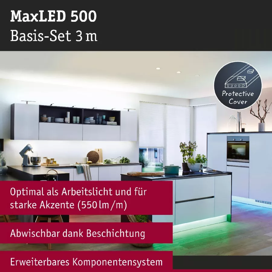 Paulmann 70628 MaxLED RGBW Basisset beschichtet 3m 36W mit Farbwechselfunktion