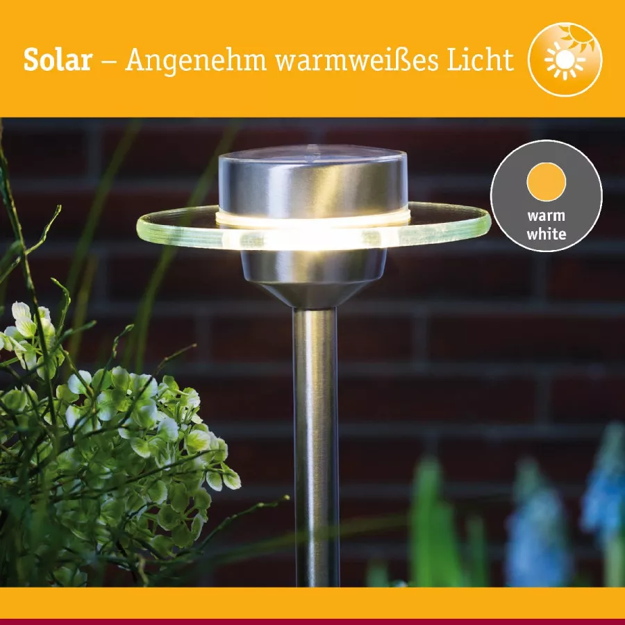 Paulmann 93764 Outdoor Solarspieß Special Line Ufo LED Edelstahl, Klar, 1er Set